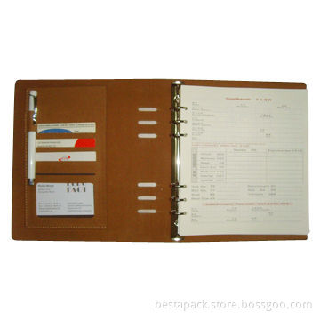 Premium Diary with PU Leather Cover and 6 E-ring Metal Binder